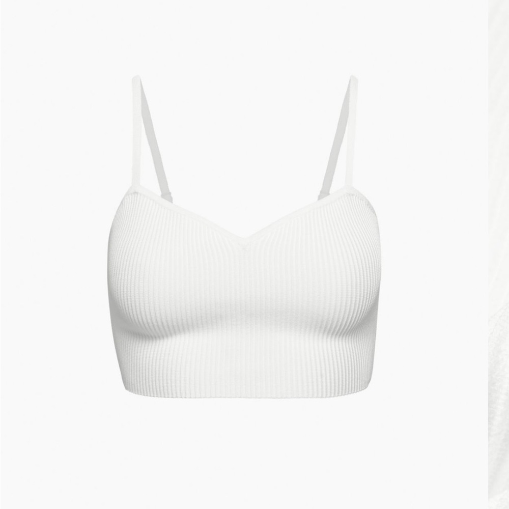 Ribbed white crop top from aritzia babaton line